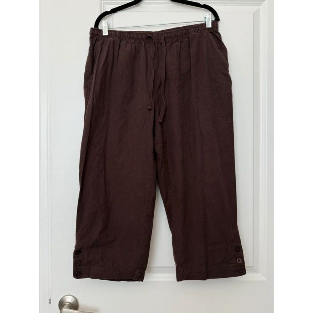 Rebecca Malone 100% Cotton Brown Capri Pants